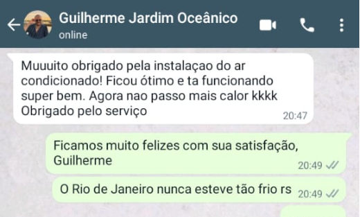 Depoimento Climatizando Instalação de ar condicionado